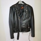 Hot Leathers Mens Motorcycle Jacket Size 40 Zip Out Liner Quilted Black Collared