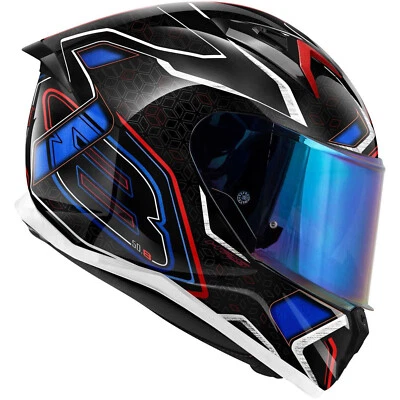 Casco Givi Full Face 50.8 Mystical Gloss Negro Rojo Azul Blanco Talla M Foto 1 de 4