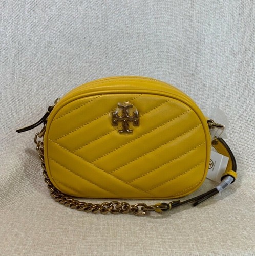 Borsa piccola per fotocamera Tory Burch Goldfi Kira Chevron nuova con etichette $358