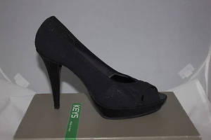 Decolte' Scarpa donna pelle tessuto elasticizzato spuntata nero plateau KEYS 40 - Foto 1 di 5
