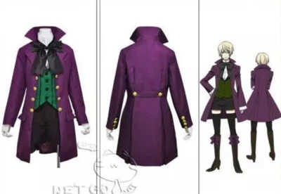 Conjunto completo de disfraz de mayordomo negro púrpura uniforme Alois Trancy Cosplay Foto 1 de 4