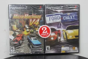 2-SET MICRO MACHINES V4 & FORD VS CHEVY PS2 Video Games Car Racing 2006 NEW - Picture 1 of 2