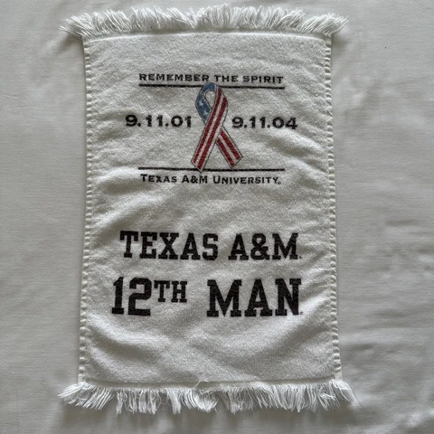 Rare Texas A & M Aggies 12th Man Rally Towel 9/11 3 year Commemorative Game Cover