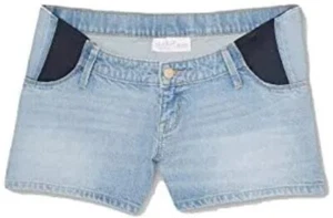 Isabel Maternity Size 6 Jean Shorts Under Belly Midi Expandable Side Panels - Picture 1 of 2