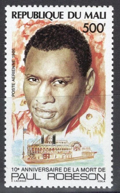 MALI Sc #C522 MNH 1986 DÉCIMA MUERTE Ann Paul Robeson actor estadounidense cantante música Foto 1 de 1