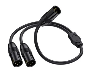 XLR 3Pin Male to 2 XLR Male Balanced Microphone Audio Extension Cable Y Splitter - Picture 1 of 7