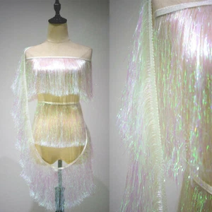 Fringe Skirt Clothing Trim Fabric Laser Gradient Latin Dance Lace 0.2cm Width 1Y - Picture 1 of 11