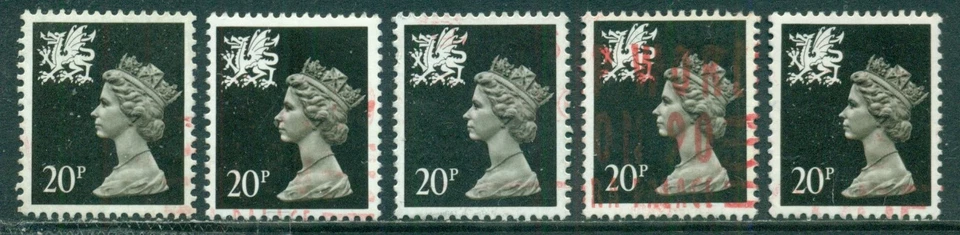 GRAN BRETAÑA GALES SG-W52, SCOTT # WMMH38, USADO, 5 SELLOS, ¡GRAN PRECIO! Foto 1 de 1