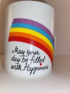 Rainbow Happiness Avon Mug 1980s "May Your Day Be Filled with Happiness" Cup