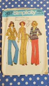 VTG Simplicity Jacket & Pants Sewing Pattern 7137 Retro 1975 Uncut Pattern - Picture 1 of 7