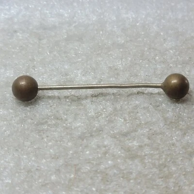 Pin de barra de cuello plano de plástico para hombre tono plateado extremo de bola clásico simple Foto 1 de 2