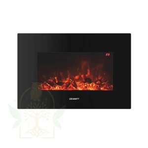 Devanti Electric Fireplace Fire Heater 2000W Black - Picture 1 of 7