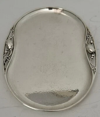 BEAUTIFUL GEORG JENSEN STERLING HAND WROUGHT BLOSSOM TRAY # 2P CIRC 1960 - Image 1 of 4