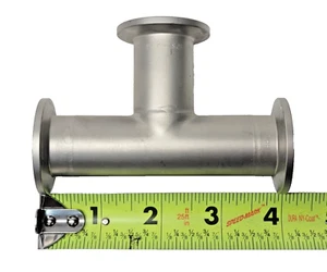 HPS MKS 4" NW25 3-Way Tee Flanged Research Vacuum Chamber - Picture 1 of 3