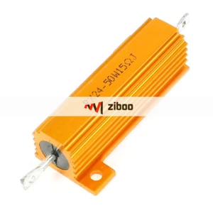 Gold Tone Screw Tabs Aluminum Housed 50W 5% 15 Ohm Resistors 5 cm x 2 cm x1.5✦Kd - Picture 1 of 4