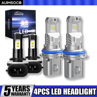 Combo de 4 bombillas LED altas/bajas y antiniebla 6000K para Dodge Stratus 2001-2005 Foto 1 de 4