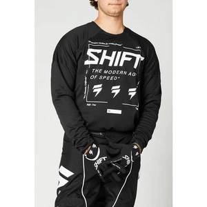 Shift MX21 White Label Bliss Mens Motocross Jersey-Black/White-X-Large - Picture 1 of 5