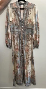 Zimmermann August Plunge Midi Dress Floral Size 1 - Picture 1 of 6