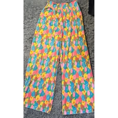 ZARA Floral Print Wide Leg Pleated Pants Women Size S Multicolored - Image 1 of 4