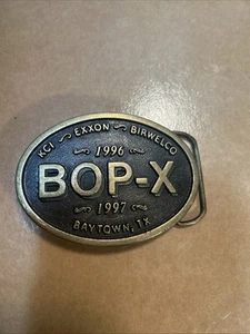 ExxonMobil BOP-X SOLID BRASS BELT BUCKLE - Picture 1 of 7