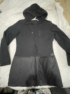 volcom snowboard jacket Black Cheetah print medium hood - Picture 1 of 9