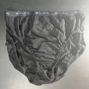 Vintage High Waist schwarz Baumwolle Höschen Gr. 8 Hanes Her Way Grannycore Neu mit Etikett - Bild 1 von 7