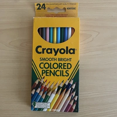 Vintage 1990's CRAYOLA Smooth Bright Colored Pencils 24 Pack - Image 1 of 4