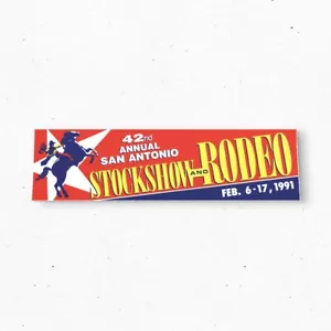 San Antonio RODEO 1991 Bumper Sticker - TEXAS Cowboy Country - Vinyl Decal 90s - Bild 1 von 4