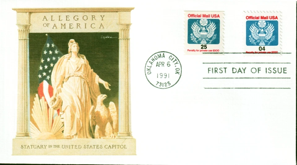 #O146 Official Mail 4c FDC Fleetwood Apr 6 1991 Oklahoma City First Day of Issue - Image 1 of 2