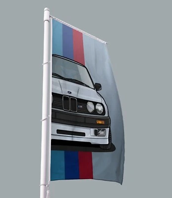 BMW M3 E30 Retro Vintage Car Banner Flag 3x5 ft Garage Classic Automotive - Image 1 of 4
