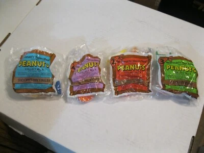 Peanuts Farmer Series McDonalds Happy Meal Toys 1989 juego completo de 4 nuevos en paquete Foto 1 de 2