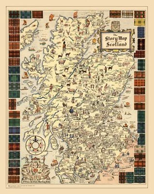 Historic Map - Scotland Story - Colortext 1935 - 23 x 28.97 - Vintage Wall Art - Image 1 of 4