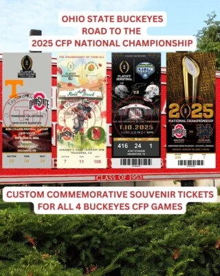 Ohio State Buckeyes Souvenir Ticket Stubs - Road to 2025 National Championship - Image 1 of 4