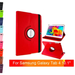 360 Rotating Leather Case Cover For Samsung Galaxy Tab 4 10.1 Inch SM-T530 - Picture 1 of 6