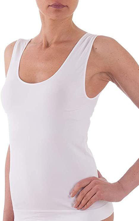 Pacco 3 Canottiere Donna Microfibra - Top Senza Reggiseno Con Spaghi