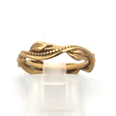 Designer Ayala Israel 14K Yellow Gold Rope And Vine Eternity Wedding Band - Image 1 of 4
