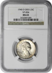 1940-D Washington Quarter DDO (3-O-V) MS65 NGC - Picture 1 of 2