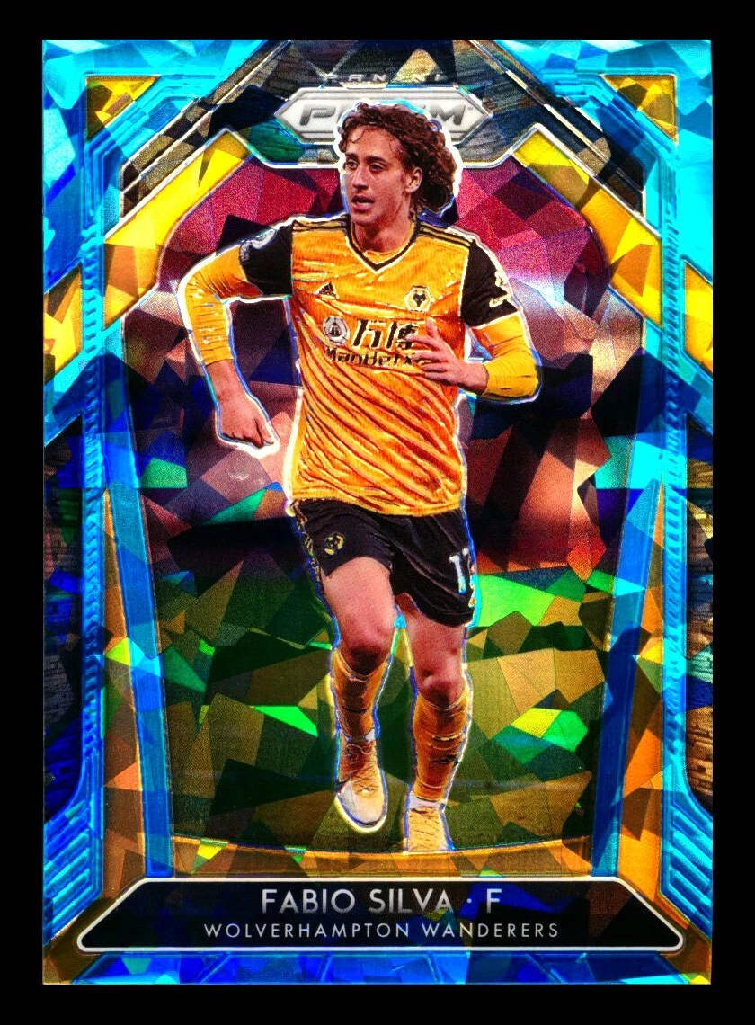 2020-21 PANINI PRIZM EPL #141 FABIO SILVA RC BLUE CRACKED ICE ROOKIE SP #40/75!