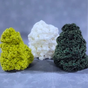 Decoraciones de pino hechas a mano - Juego de 3 - Tamaño de palma - Crochet hecho a mano - Imagen 1 de 9