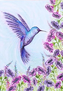 Papyrus Bella Pilar Glitzer Kolibri Blanko Notizkarte Grußkarte - Bild 1 von 3