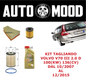 KIT TAGLIANDO- VOLVO V70 III 2.0 D 100(KW) 136 (CV) - OLIO CASTROL 5W30 LL - Foto 1 di 5