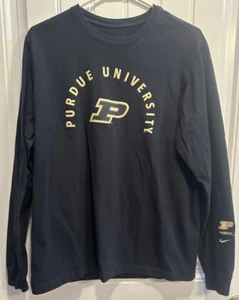 Nike Tee Purdue University Black Men's Long Sleeve T-Shirt Size Medium Adult - Picture 1 of 5