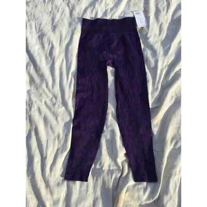 Athleta womens leggings NEW M flurry elemental tight purple textured fairy witch - Picture 1 of 11