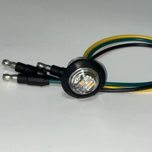 10x 3/4" Amber/Green LED Clearance Side Marker Lights Dual Color Truck Trailer - Picture 1 of 1