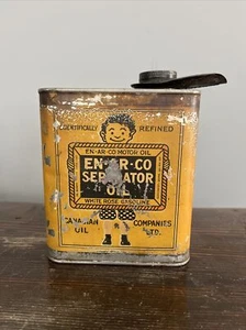 Vintage EN-AR-CO MOTOR SEPARATOR OIL TIN ADVERTISING CAN 1/4 GALLON - Picture 1 of 7