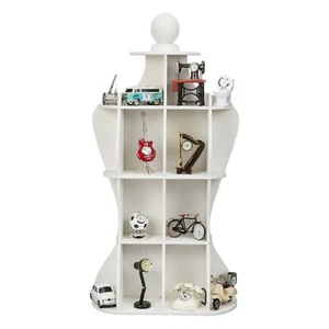 White display stand for collectibles 12 shelving display wooden wall body torso - Imagen 1 de 3