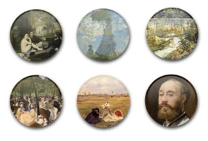 INSIGNIAS BOTÓN 1" 25MM X6 ARTISTAS MANET - Imagen 1 de 1