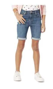 Levi Strauss & Co Girl’s Bermuda Shorts Size 14 Denim Distressed Cuffed Blue - Picture 1 of 9