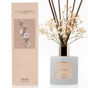 Reed Diffuser Set 6.7 oz Clean Linen Scented Diffuser with Sticks Home Fragrance - Picture 1 of 7