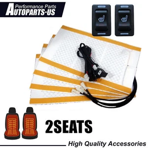 Carbon Fiber Heated Seat Heater Pad Kit Car Switch 12V Universal For Trucks - Picture 1 of 10